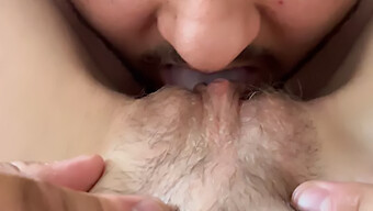 Intimate Close-Up Of Eating My Girlfriend'S Hairy Pussy