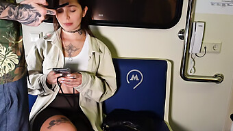 Public Blowjob And Doggystyle Action On A Train